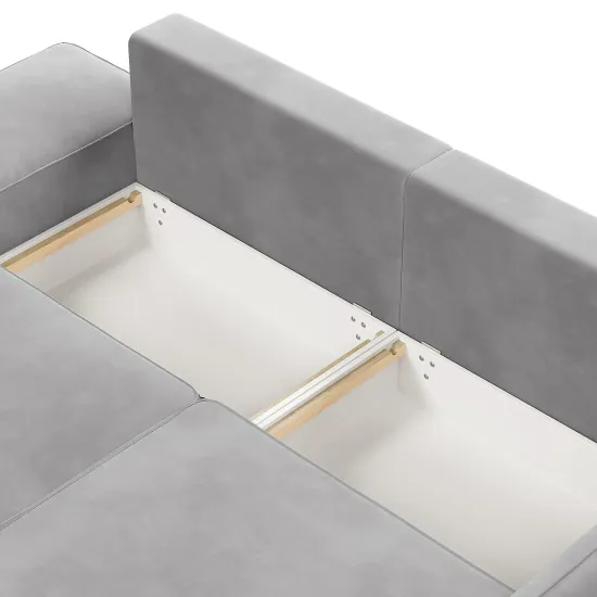 ПОРТЛЕНД Диван прямой с банкеткой светло-серый