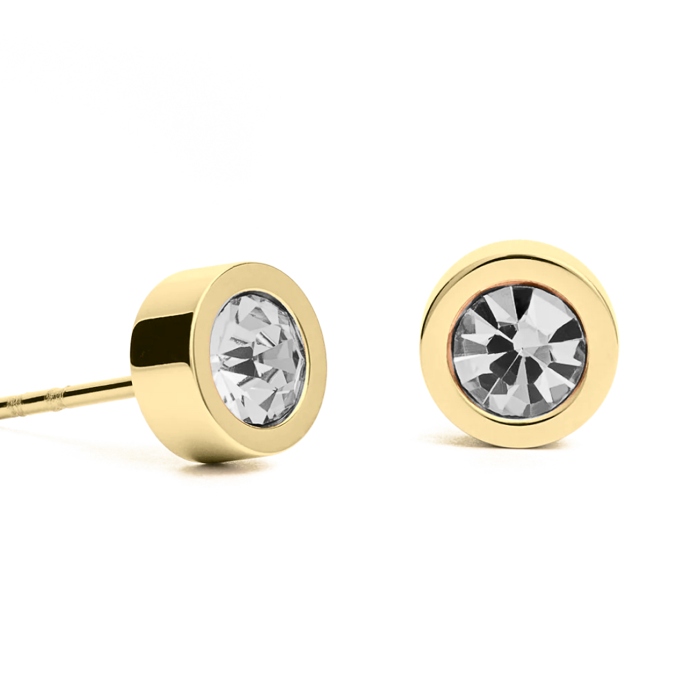 Серьги пусеты Fiore Luna White 6х3 мм SWE126 W G