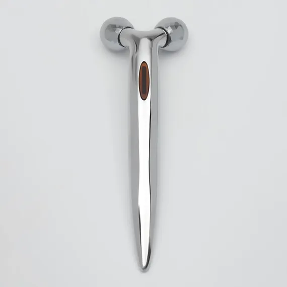 Массажёр для лица и зоны декольте, 2 шара, 14,3 × 4,5 см, цвет серебристый