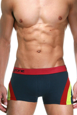 Темно-серые трусы-боксеры с цветными вставками по бокам (Размер: S) (Цвет: темно-серый)