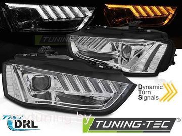 Передние фары XENON HEADLIGHTS LED CHROME SEQ для AUDI A4 B8 12-15