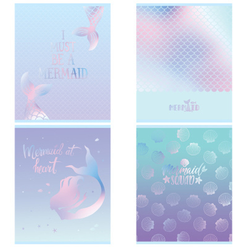 Тетрадь 48л., А5, клетка ArtSpace "Стиль. Mermaid squad", тиснение фольгой И