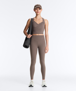 Oysho Топ-майка Comfortlux с перекрестными деталями, серо-коричневый