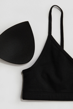 H&M Укороченный топ с подкладкой, черный