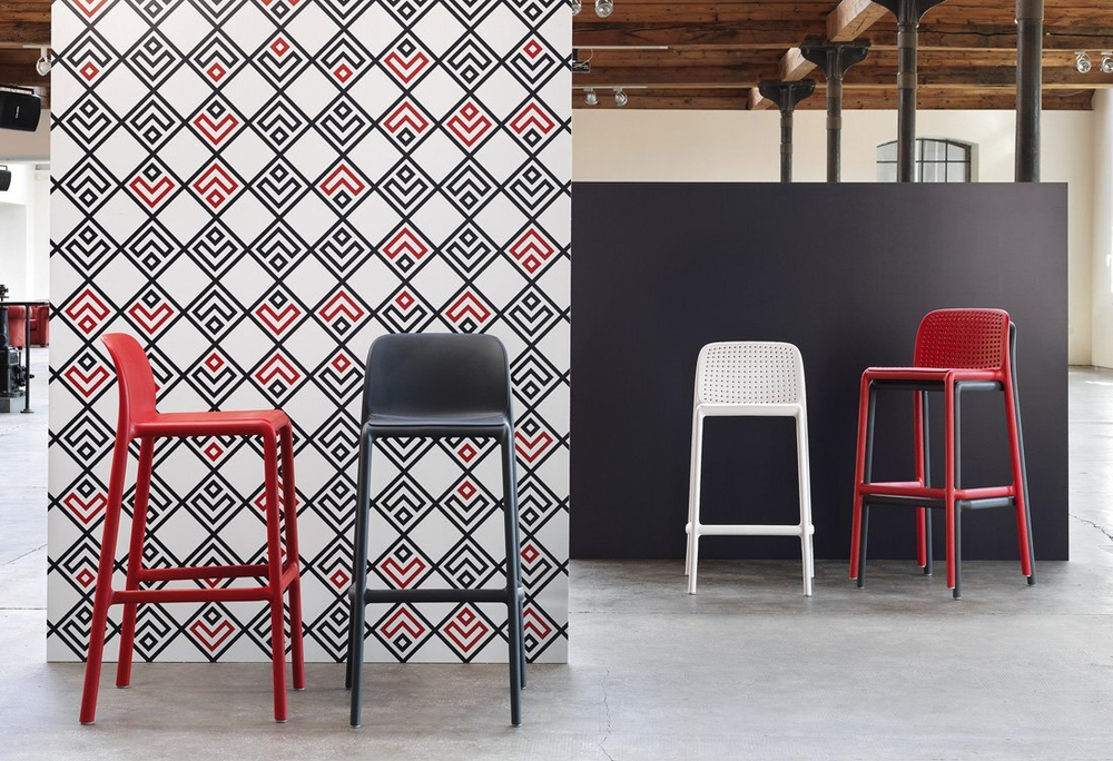 Стул пластиковый полубарный Nardi Lido Mini, белый