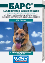 АВЗ Барс Форте капли инсектоакарицидные на холку