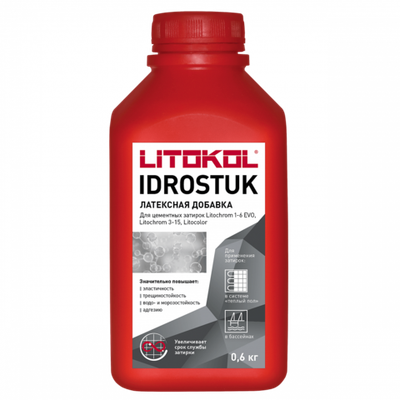 Латексная добавка для затирки IDROSTUK - м 0,6 кг, Litokol (Производят только 0,8 кг с ноября)