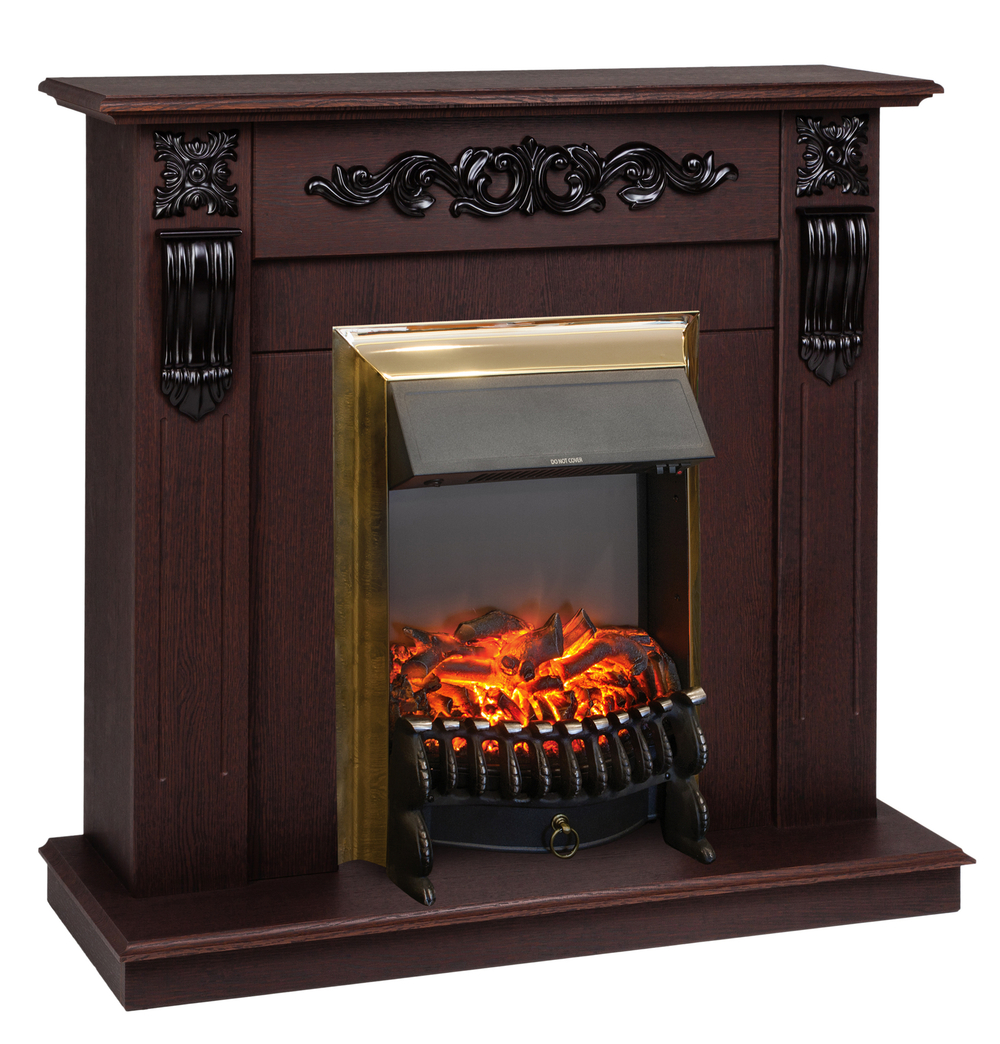 Каминокомплект Real Flame Dominica DN с очагом Fobos Lux Brass