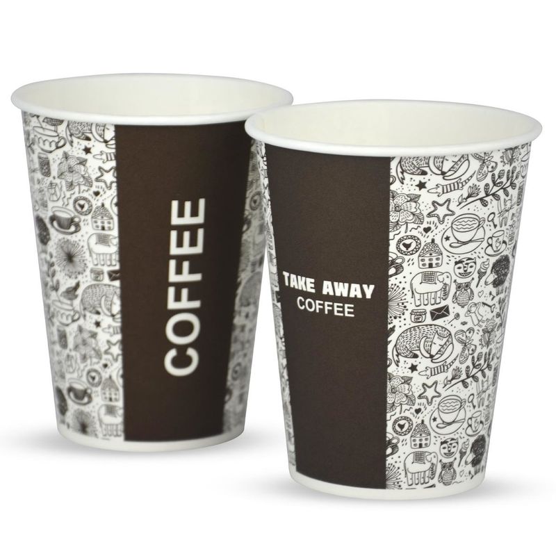 Стакан Казахстан бумажный для горячих напитков 350 мл "COFFEE" 50 шт/уп 1 000 шт/кор