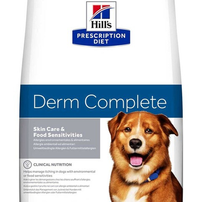 Hill's Canine Derm Complete - диета для собак с пищевой аллергией и заботой о здоровье кожи