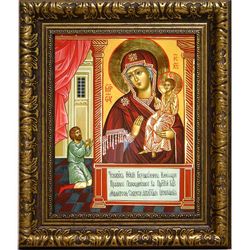 Нечаянная радость. Икона Божьей Матери на холсте.