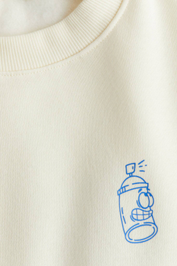 H&M Толстовка с принтом, кремовый