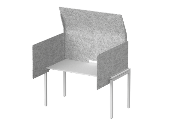 Кабина с высоким экраном-парусом и выступающими боковыми стенками 155х112х113