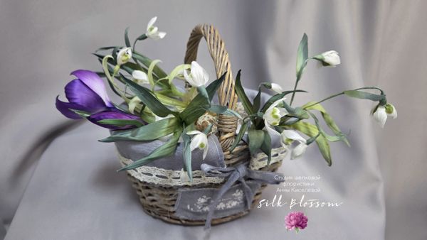 Первый цветок весны. Создание подснежника из шелка