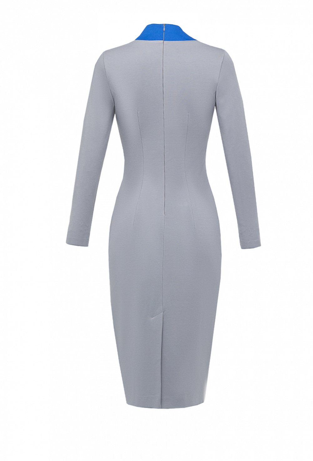Трикотажное платье-футляр серое 02-02-21 manito