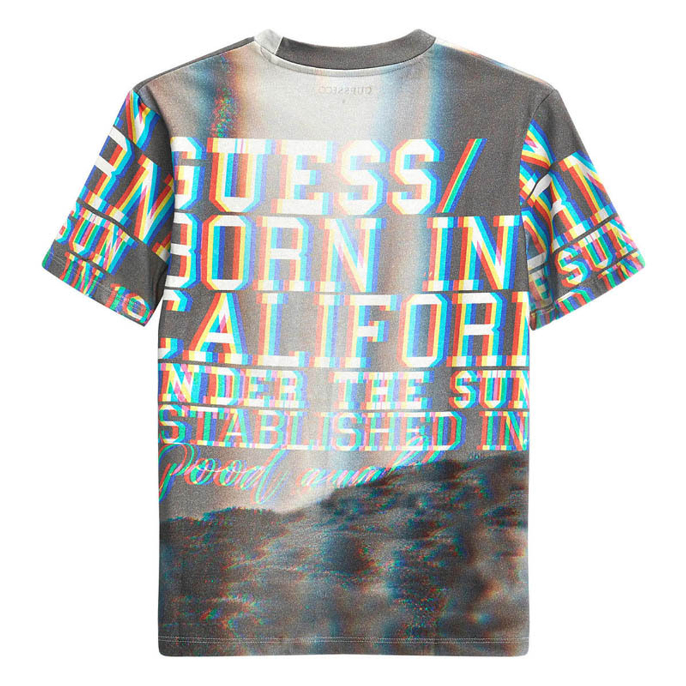Футболка GUESS Серый/Принт: 3D- разноцветные надписи Мальчик