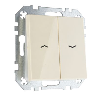 Двухклавишный выключатель для жалюзи LIREGUS EPSILON IJZ1.10-001-01.E/S слоновая кость