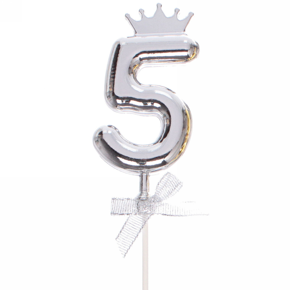 Топпер Цифра Королевский вечер «5» 22 см , микс