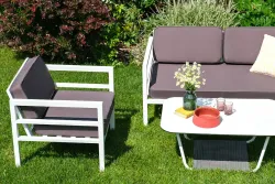 "Эстелья" лаунж-зона из алюминия со столиком из HPL 4-местная