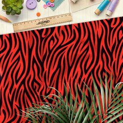 Ткань блэкаут чёрно-красный тигр