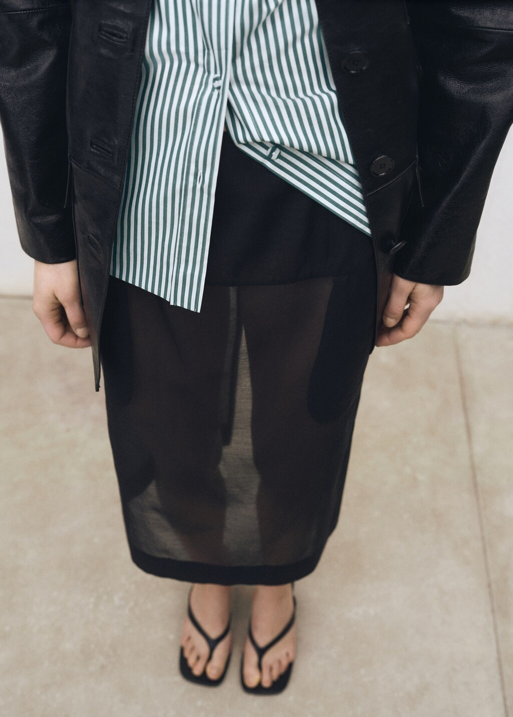 Полупрозрачная миди-юбка из шелка