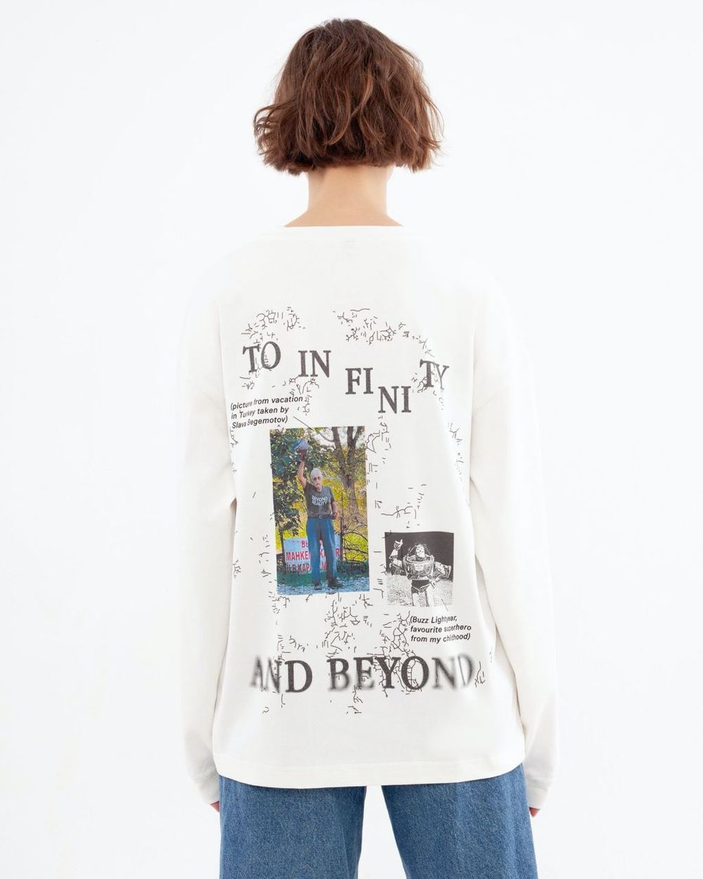 Лонгслив Artem x Kuzma To infiniti and beyond молочный