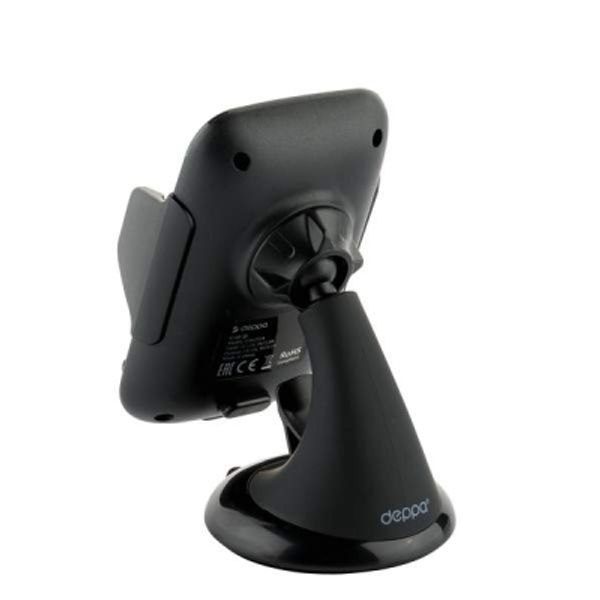 Автомобильное беспроводное Qi зарядное устройство Deppa Crab Qi Fast Charge D-55155 для 3.5"-5.9" (5-9V/ 1.5A 5-10W) Черный