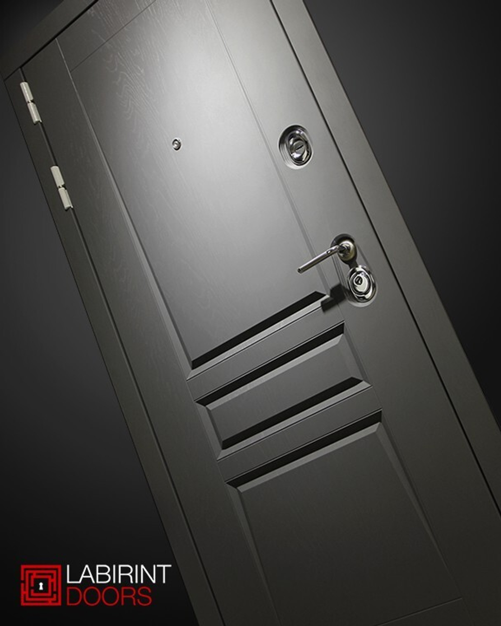 Дверь входная Лабиринт Платинум 06 - Сандал серый металлическая
