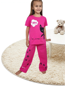 7-55-3 Пижама для девочки (фуфайка и брюки)