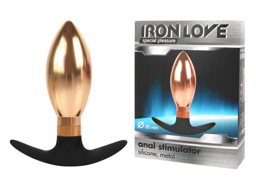 Тяжелый металлический анальный стимулятор для ношения (золотой) (Цвет: золотой с черным)