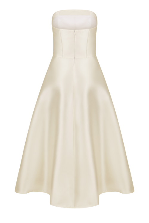 Платье миди с лифом бандо