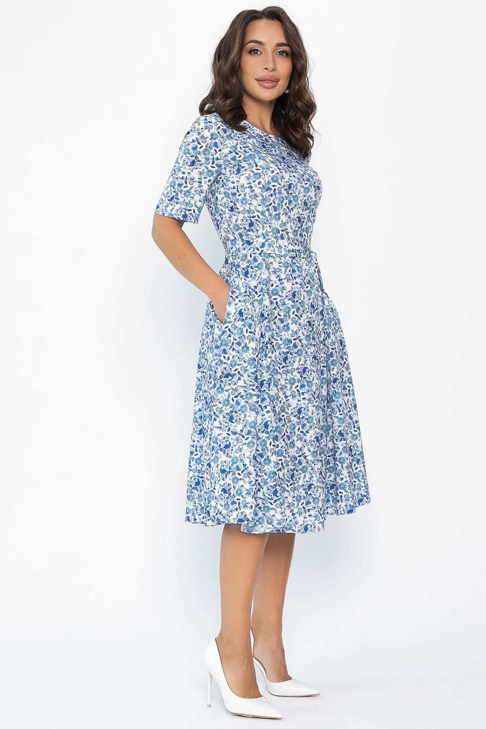 Платье Стиляги (бело-голубое) П13998-16М LT Collection