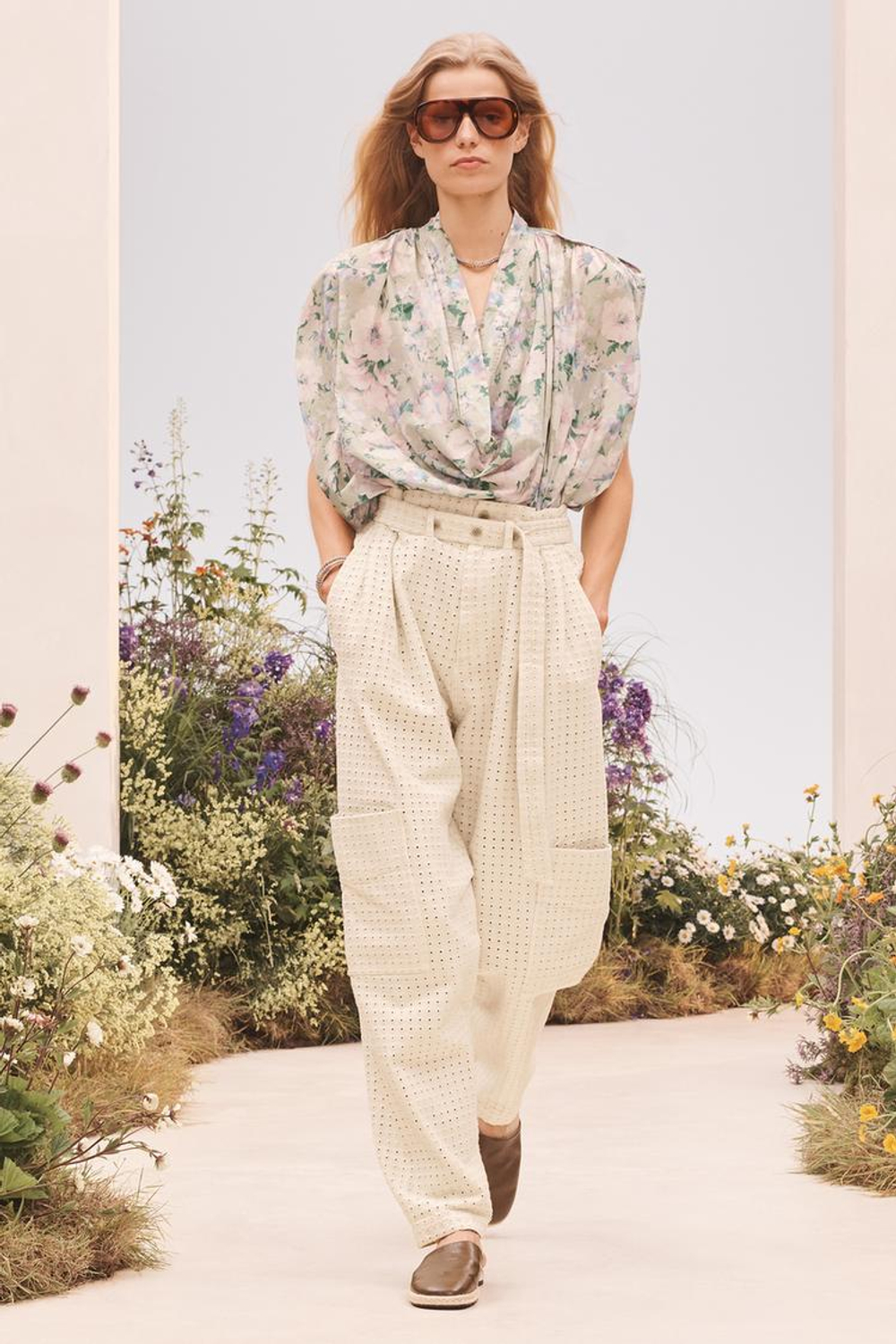 ZARA ТОП С ПРИНТОМ, ЗЕЛЕНЫЙ