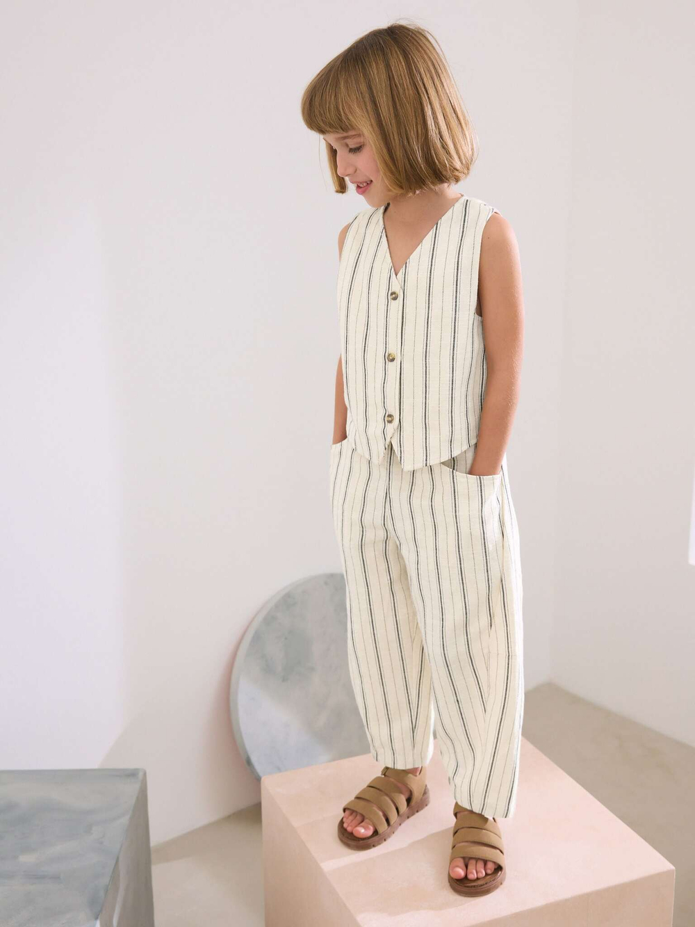 Брюки для девочки Next E89-701, Молочный