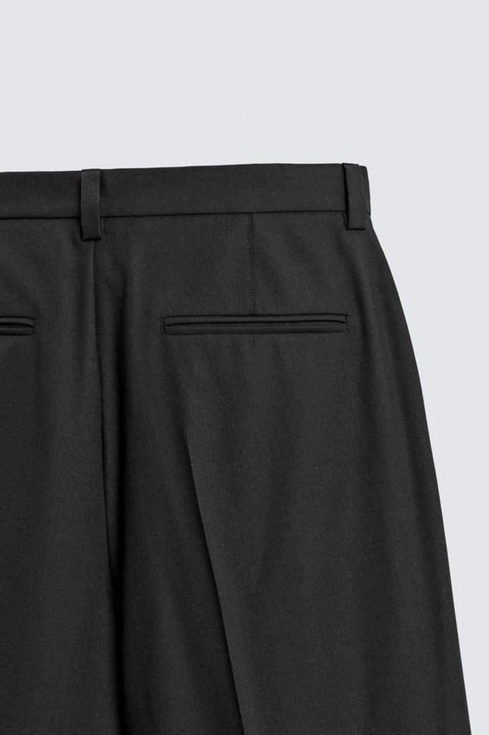 ZARA КОСТЮМНЫЕ БРЮКИ С ШЕРСТЬЮ, ЧЕРНЫЙ