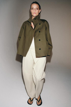 ZARA БРЮКИ НАЗАПАХ С ПУГОВИЦАМИ — ZW COLLECTION, СВЕТЛЫЙ РЫЖЕВАТО-КОРИЧНЕВЫЙ