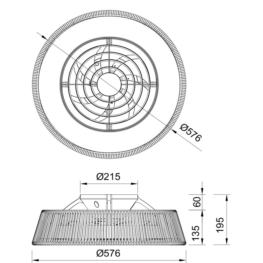 Люстра потолочная-вентилятор POLINESIA NATURAL MINI 8230