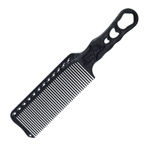 Черная расческа 240мм c тонким обушком для стрижки под машинку Y.S. Park Clipper Comb YS-s282 Soft Carbon