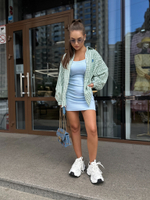 Рубашка WY 9005 в клеточку с длинным рукавом и логотипом на груди