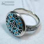 Кольцо "Ольгин крест" горячая эмаль