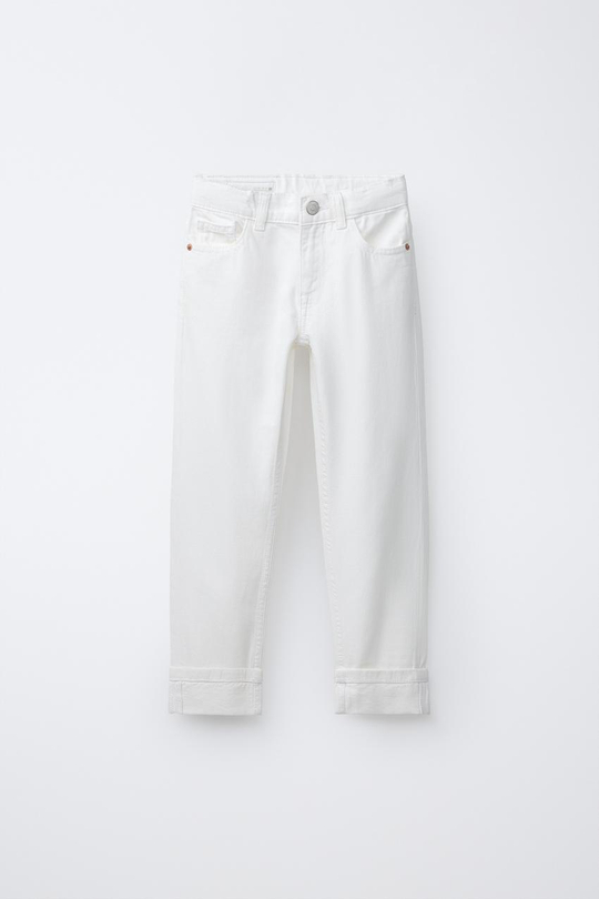 ZARA ДЖИНСЫ STRAIGHT, БЕЛЫЙ