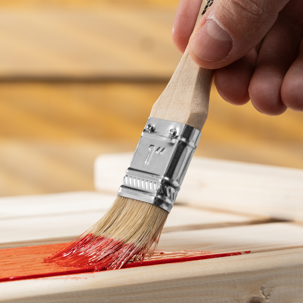 Кисть плоская "Стандарт" 1" (25 мм) натуральная щетина, деревянная ручка MTX 82520