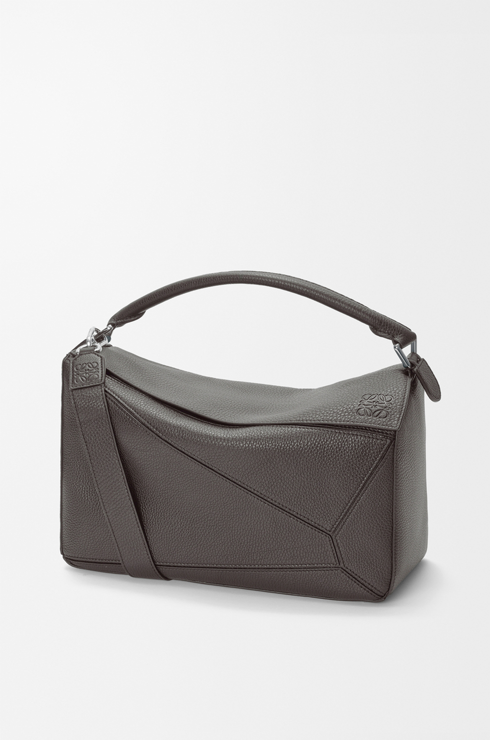 Loewe Большая сумка Puzzle мягкой зернистой телячьей кожи, темно-серый