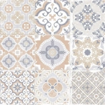 Керамогранит Alma Ceramica GFU04CTR14R Country 60x60 бежевый / голубой сахарный с орнаментом