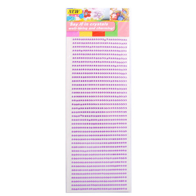 Стразы самоклеющиеся сиреневые d=2 мм 1040 шт