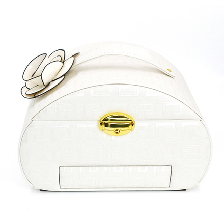 Шкатулка с орнаментом, двухъярусная с бантиком-розочкой "МАЛЬВИНА"