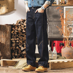 Американские классические джинсы в стиле ретро, мужские прямые осенне-зимние новые модные брендовые свободные повседневные брюки оригинального цвета