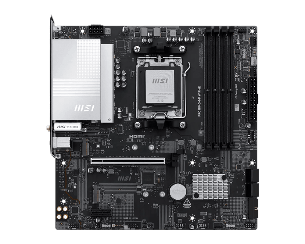 Материнская плата MSI PRO B840M-P WIFI6E AM5 4xDDR5 4xSATA3 RAID 2xM.2 HDMI Type-C mATX