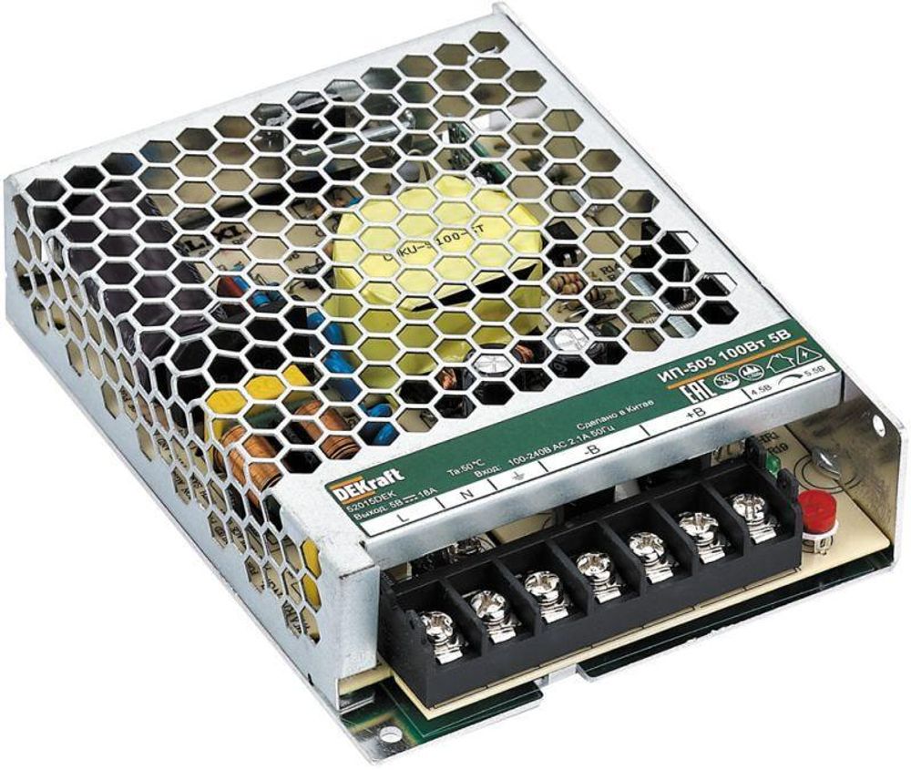 Источник питания импульсный 150Вт 48В 3.3А ИП-503 DEKraft 52024DEK Источник питания импульсный 150Вт 48В 3.3А ИП-503 DEKraft 52024DEK