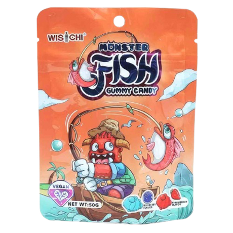 Жевательные конфеты Fruitastic Monster Fish со вкусом голубики и клубники